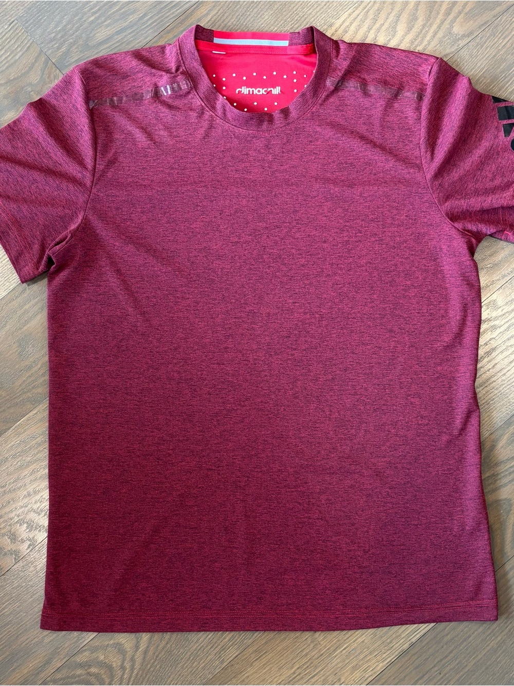 adidas Short Sleeve Deep Red Heather Large  Climacool